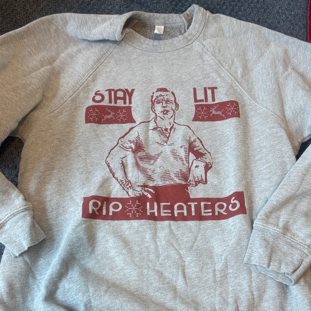 Champion Gray Crewneck with Red Graphic